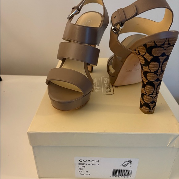 Coach Women's Taupe Platform Heels - Picture 1 of 11